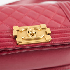 Chanel Small Boy Lambskin Burgundy 19 Series