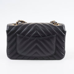 Chanel Mini Rectangle Black Lambskin Chevron