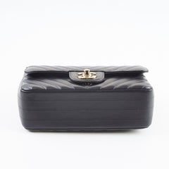 Chanel Mini Rectangle Black Lambskin Chevron