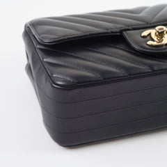 Chanel Mini Rectangle Black Lambskin Chevron