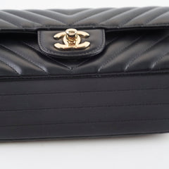 Chanel Mini Rectangle Black Lambskin Chevron