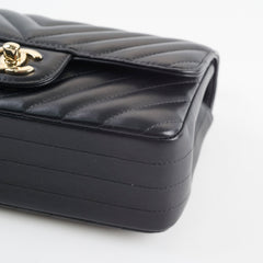 Chanel Mini Rectangle Black Lambskin Chevron