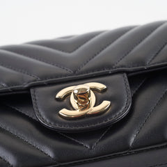 Chanel Mini Rectangle Black Lambskin Chevron