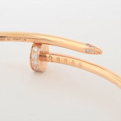 Cartier Juste Un Clou JUC Small Diamond Pink Gold Size 15 Bracelet 2023