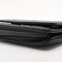 HOLD Chanel Caviar Wallet On Chain WOC Black (microchipped)