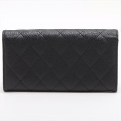 Chanel Long Caviar Black Wallet
