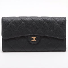 Chanel Long Caviar Black Wallet