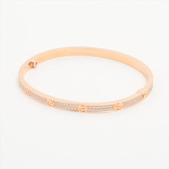 Cartier Love SM Pave Diamond Size 17 Pink Gold Bracelet 2022
