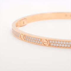 Cartier Love SM Pave Diamond Size 17 Pink Gold Bracelet 2022