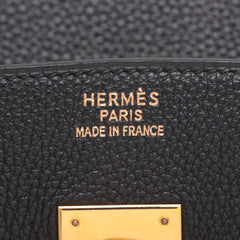 Hermes Birkin 35 Togo Black Square E Stamp
