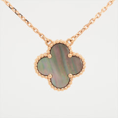 Van Cleef & Arpels Vintage Alhambra Grey Mother of Pearl Necklace