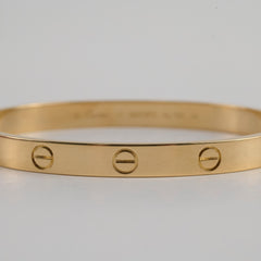Cartier Classic Model Love Yellow Gold Bracelet Size 17