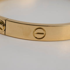 Cartier Classic Model Love Yellow Gold Bracelet Size 17