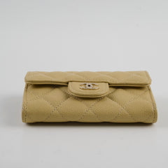 Chanel CC Caviar Cardholder Yellow/Green Undertone (Microchipped)