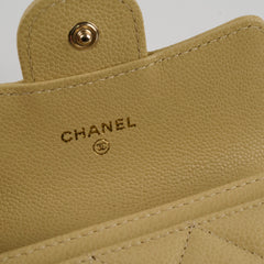 Chanel CC Caviar Cardholder Yellow/Green Undertone (Microchipped)