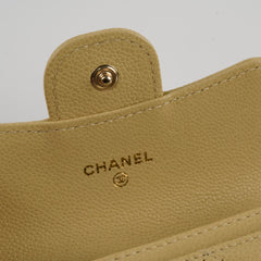 Chanel CC Caviar Cardholder Yellow/Green Undertone (Microchipped)