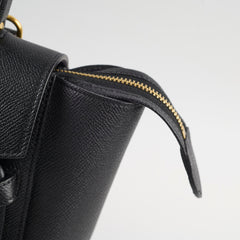 Celine Belt Micro Grained Leather Black