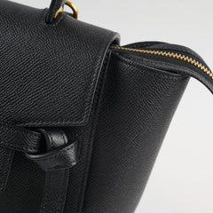 Celine Belt Micro Grained Leather Black