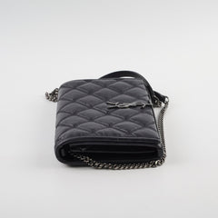 Saint Laurent Becky Chain Wallet Black