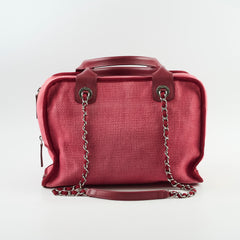 Chanel Deauville Canvas Small Bowling Bag Red 21 Series