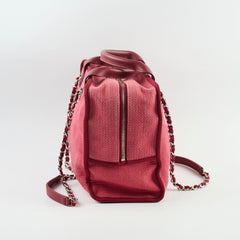 Chanel Deauville Canvas Small Bowling Bag Red 21 Series
