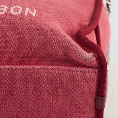 Chanel Deauville Canvas Small Bowling Bag Red 21 Series