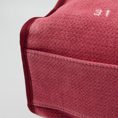 Chanel Deauville Canvas Small Bowling Bag Red 21 Series