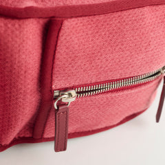 Chanel Deauville Canvas Small Bowling Bag Red 21 Series