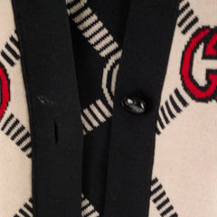 Gucci Reversible GG wool jacquard cardigan Black/Beige