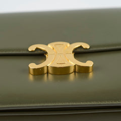 Celine Triomphe Shiny Calfskin Medium Green