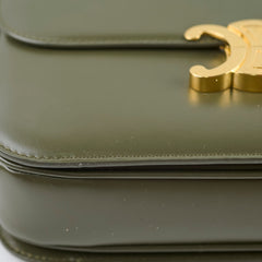 Celine Triomphe Shiny Calfskin Medium Green