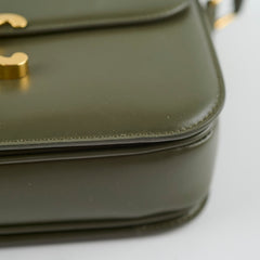 Celine Triomphe Shiny Calfskin Medium Green