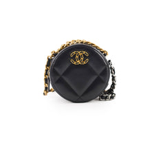 Chanel 19 Round Clutch on Chain Black Lambskin