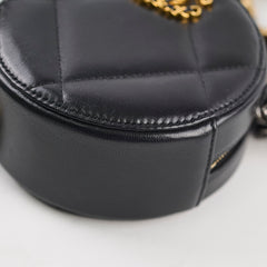 Chanel 19 Round Clutch on Chain Black Lambskin