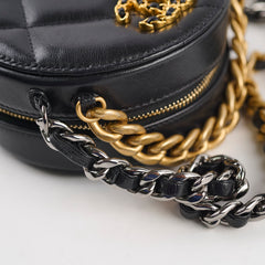 Chanel 19 Round Clutch on Chain Black Lambskin