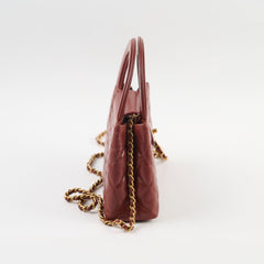 Chanel Mini Kelly Shopping Tote Bag Calfskin Cinnamon Brown