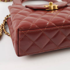 Chanel Mini Kelly Shopping Tote Bag Calfskin Cinnamon Brown