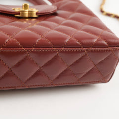 Chanel Mini Kelly Shopping Tote Bag Calfskin Cinnamon Brown