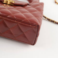 Chanel Mini Kelly Shopping Tote Bag Calfskin Cinnamon Brown