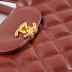 Chanel Mini Kelly Shopping Tote Bag Calfskin Cinnamon Brown