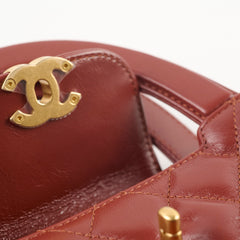 Chanel Mini Kelly Shopping Tote Bag Calfskin Cinnamon Brown