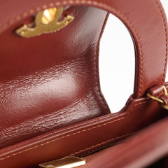 Chanel Mini Kelly Shopping Tote Bag Calfskin Cinnamon Brown