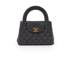 Chanel Mini Kelly Shopping Tote Bag Calfskin Grey GHW