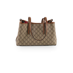 Gucci GG Supreme Tote Shoulder Bag Brown