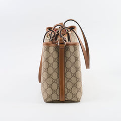 Gucci GG Supreme Tote Shoulder Bag Brown