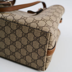 Gucci GG Supreme Tote Shoulder Bag Brown