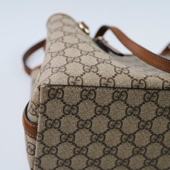 Gucci GG Supreme Tote Shoulder Bag Brown