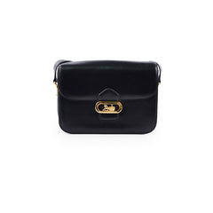 Celine Vintage Navy Horse and Carriage Shoulder Bag