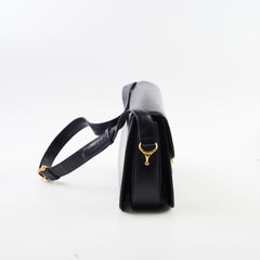 Celine Vintage Navy Horse and Carriage Shoulder Bag