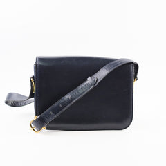 Celine Vintage Navy Horse and Carriage Shoulder Bag